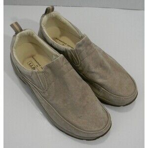 LL Bean Sunwashed Canvas in Buff Womens 8.5 WIDE Slip Ons